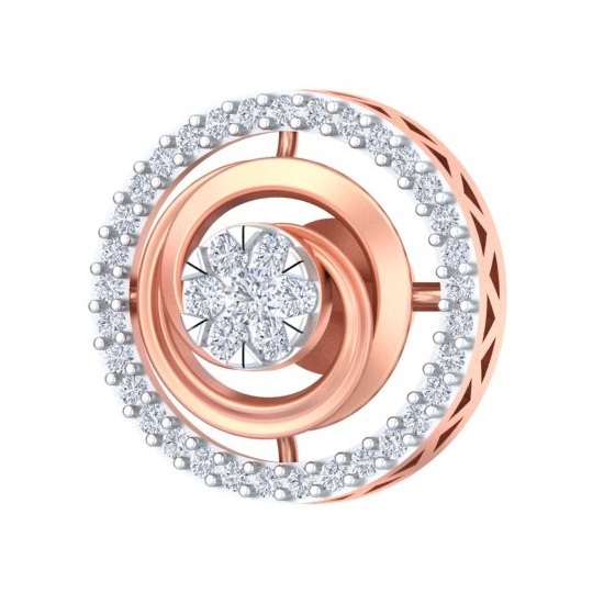 Rose Gold Celestial Swirl Diamond Studs