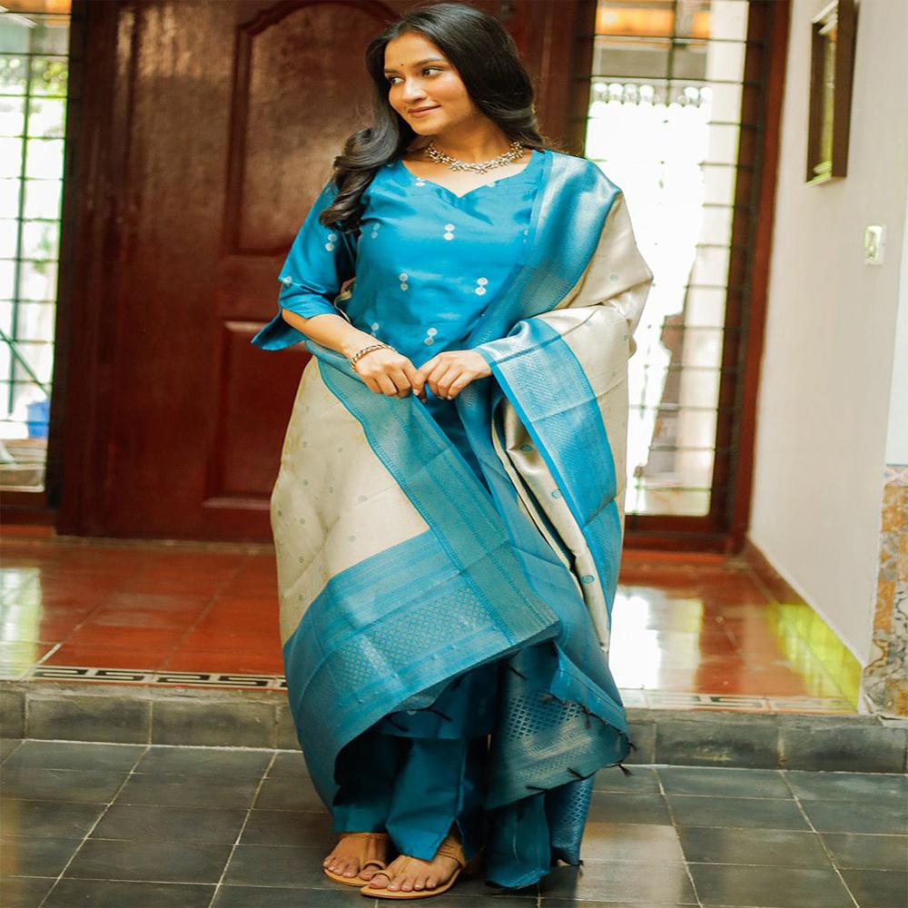 Sky Blue Color Rasmalai  Suit