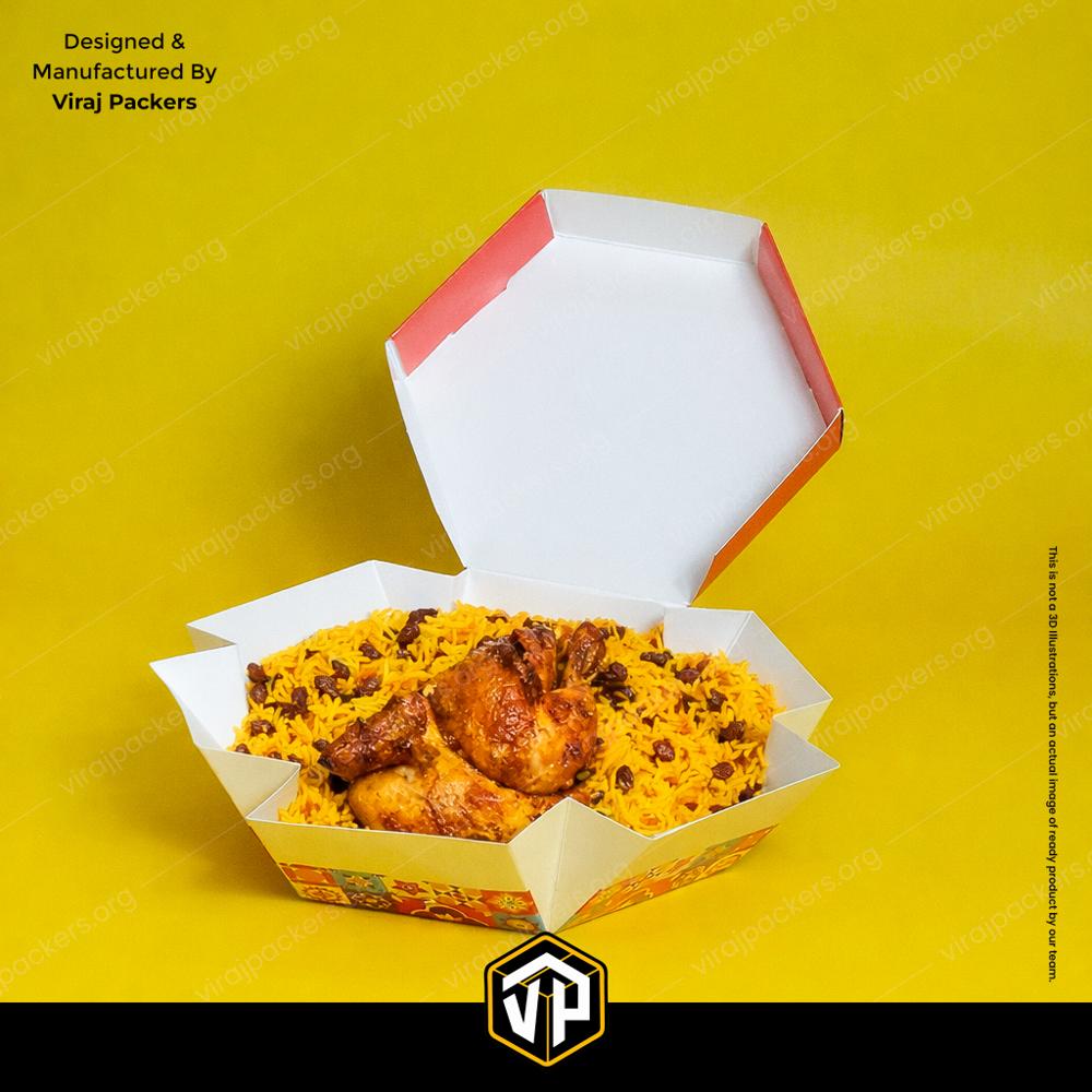 Premium Hexagonal Biryani Box Custom Printed Biryani Packaging Box Manufacturer in India
