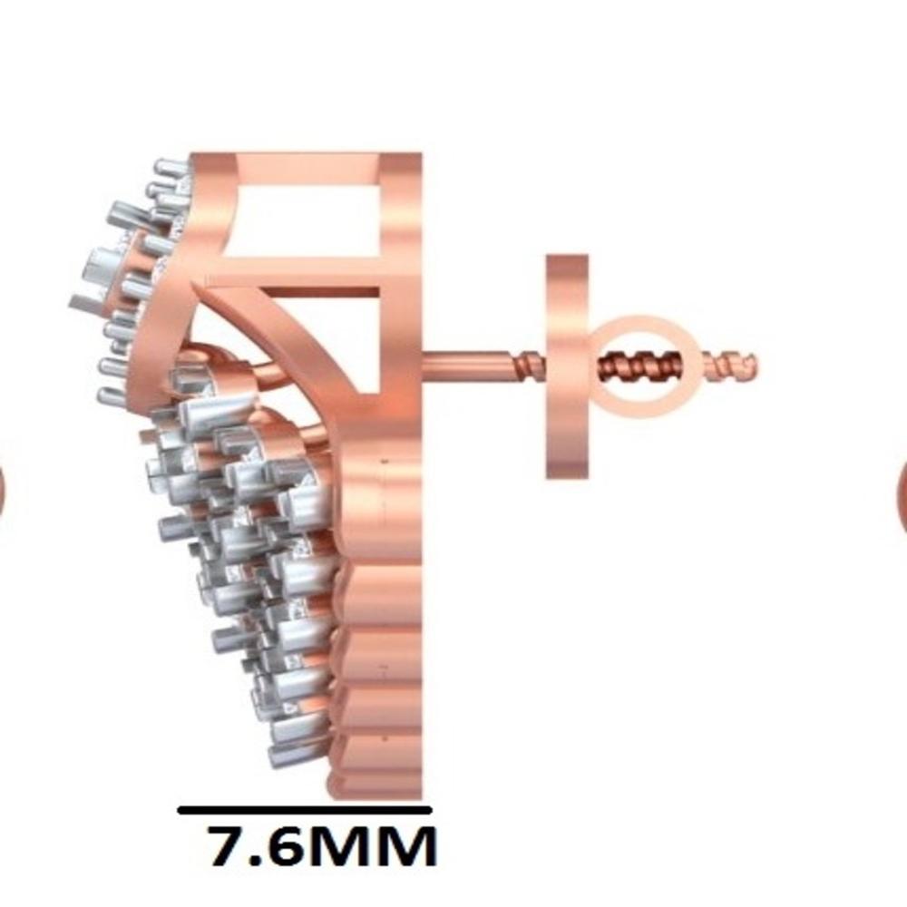 Rose Gold Diamond Fan-Lace Studs Earrings