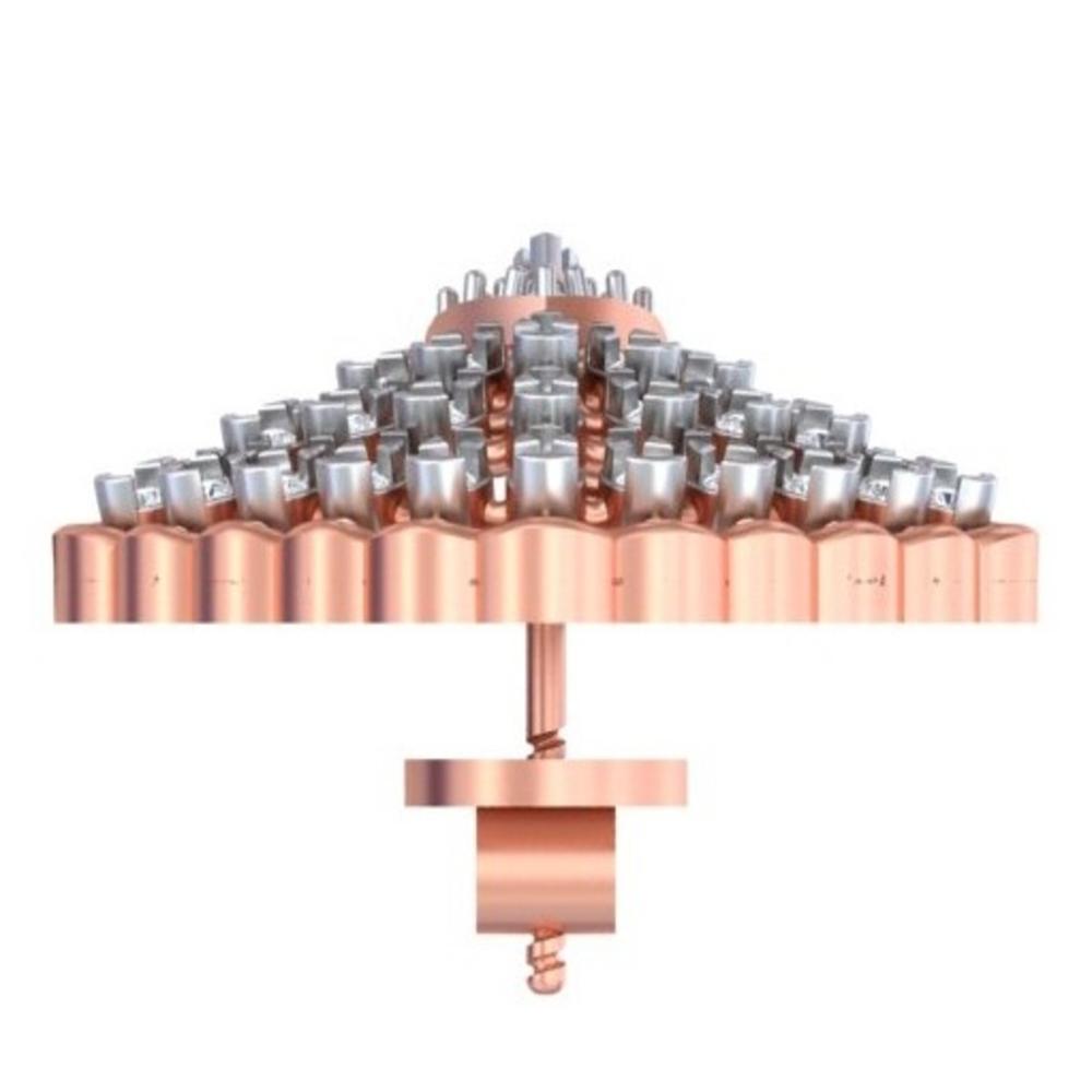 Rose Gold Diamond Fan-Lace Studs Earrings