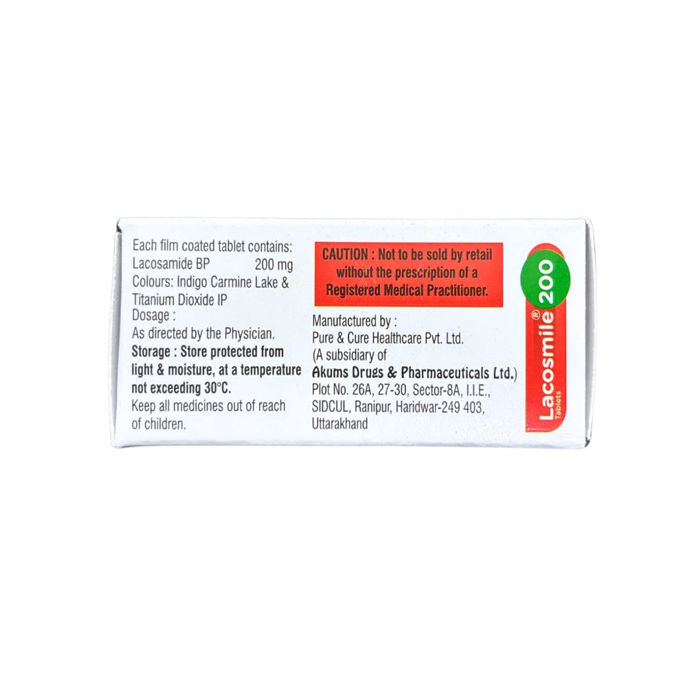 Lacosamide - 200 Mg Tablets | 5000 Quantity, Designed For Effective Partial-onset Seizure Control