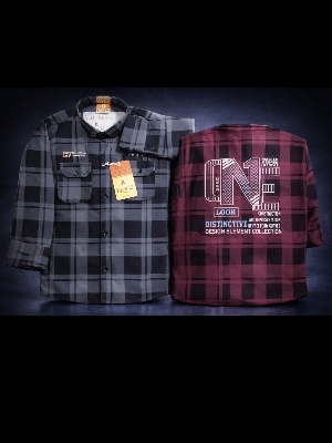 Full Sleeve Check Shirt With Back Print