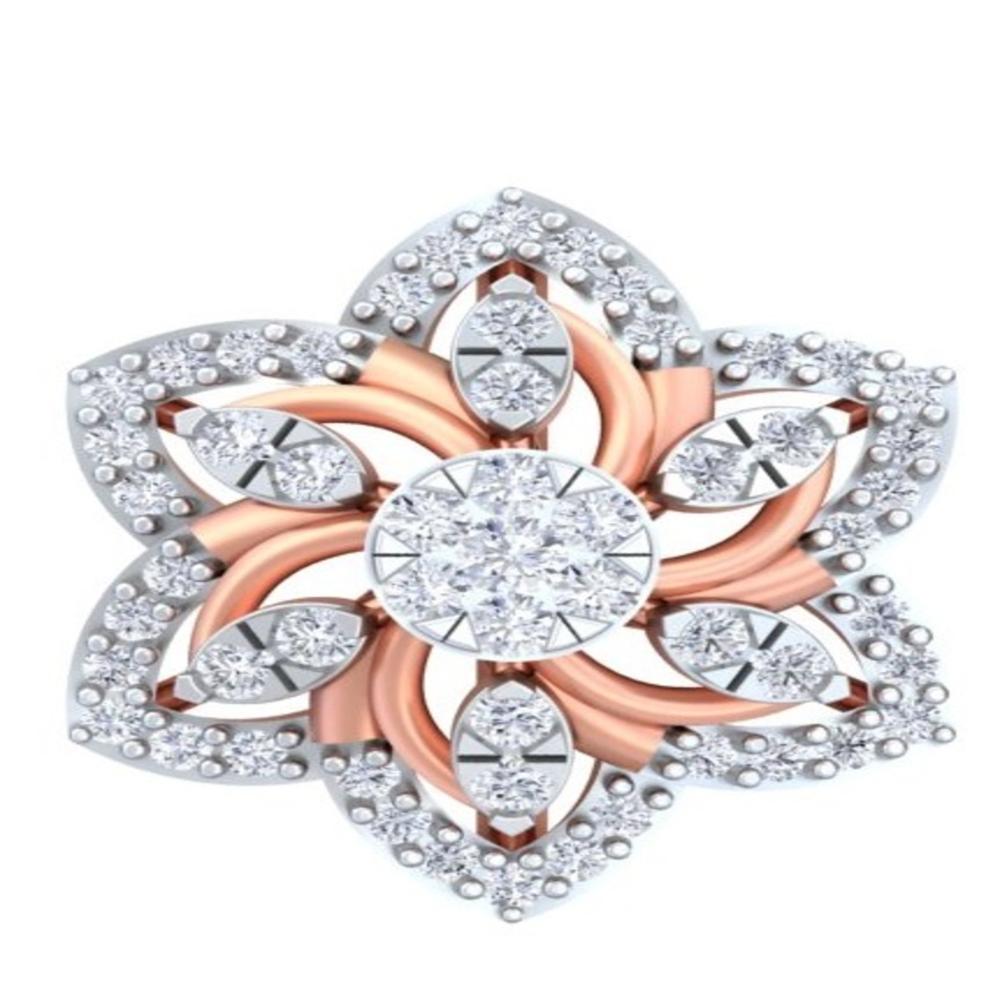 Rose Gold Pinwheel Blossom Diamond Studs