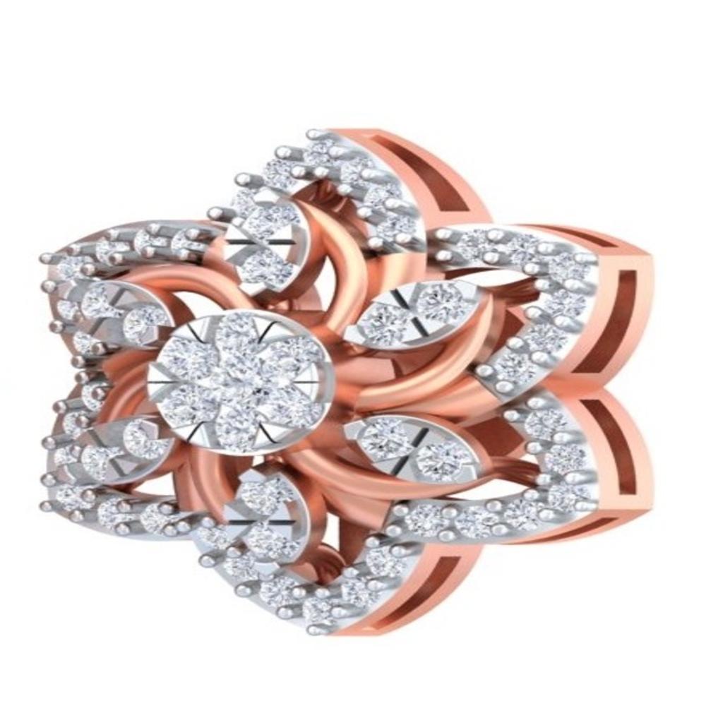 Rose Gold Pinwheel Blossom Diamond Studs