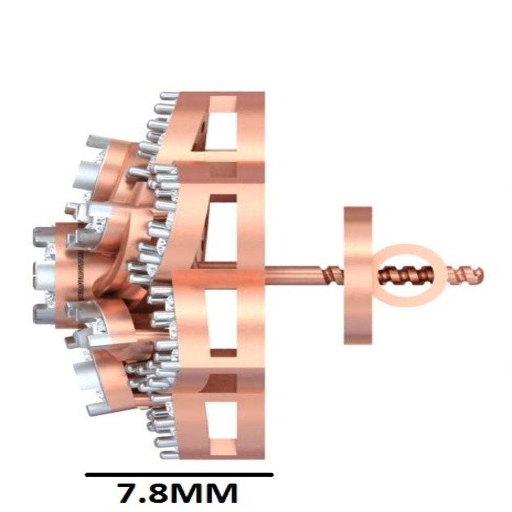 Rose Gold Pinwheel Blossom Diamond Studs