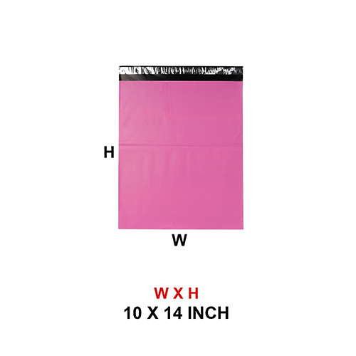 10 x 14 Inch Plain Pink Courier Shipping Bag - Water & Tamper Proof for E-commerce Packaging