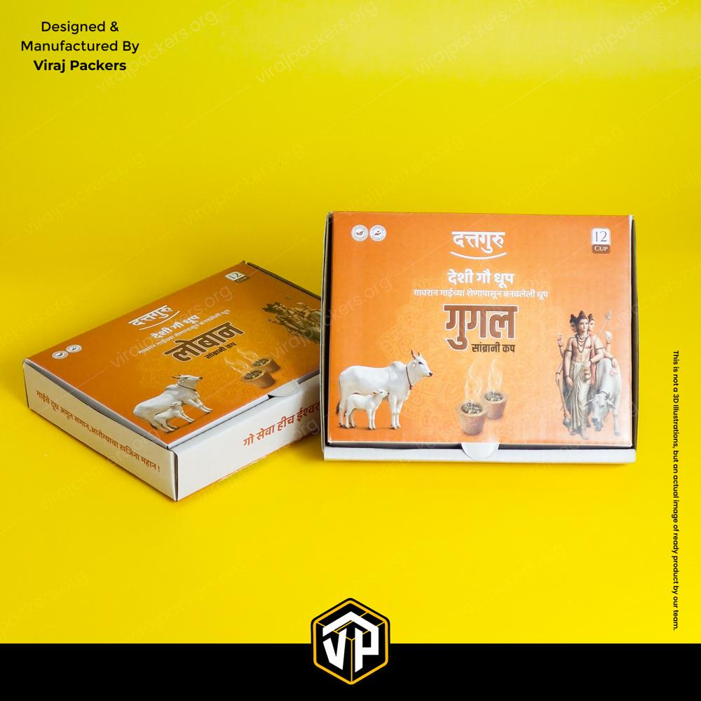 Sambrani Cup Packing Box 3 Ply Corrugated Sambrani Cup Packaging Box with 12 Cup Holder