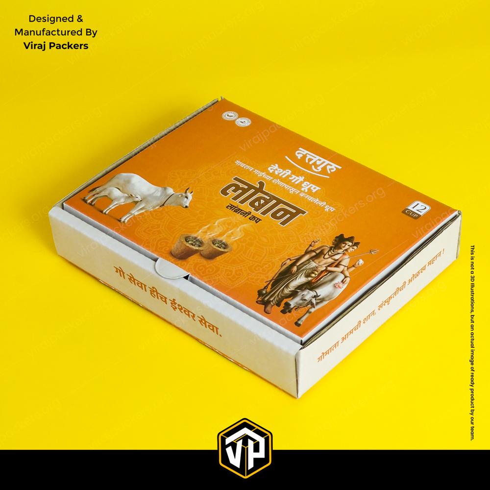 Sambrani Cup Packing Box 3 Ply Corrugated Sambrani Cup Packaging Box with 12 Cup Holder