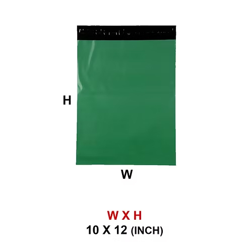 10 x 12 Inch Plain Dark Green Courier Shipping Bag - Water & Tamper Proof for E-commerce Packaging