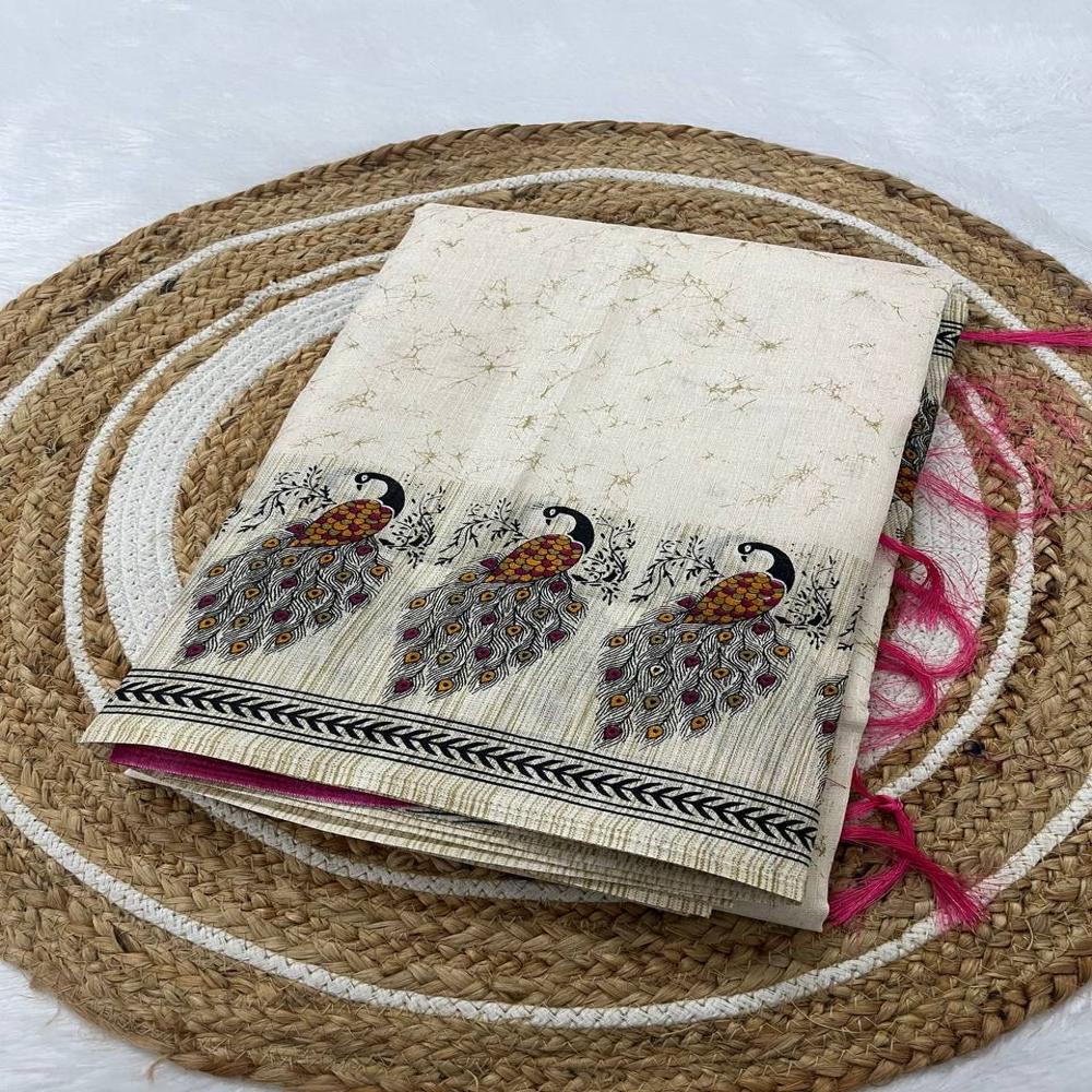 Khadi Silk Saree - Bust Size: 44  Centimeter (cm)