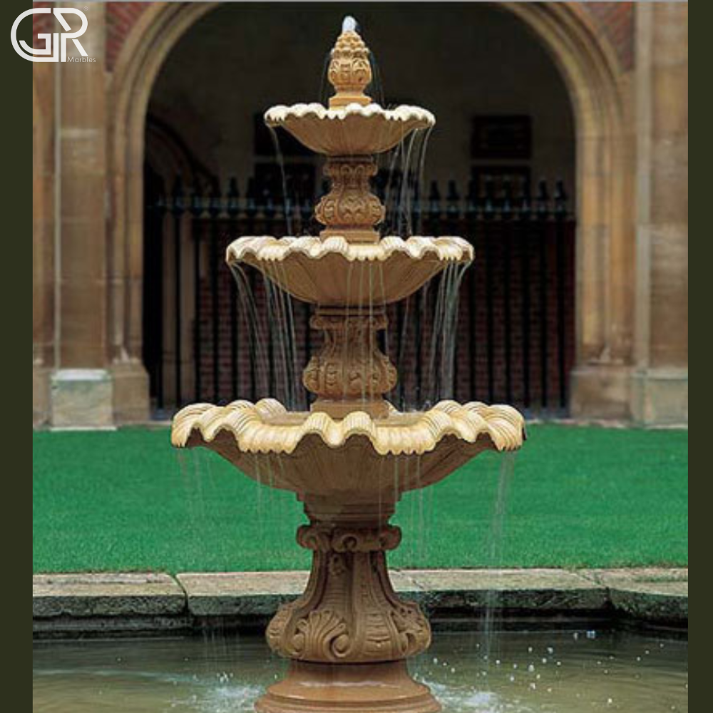 designing sandstone outdoor fountain