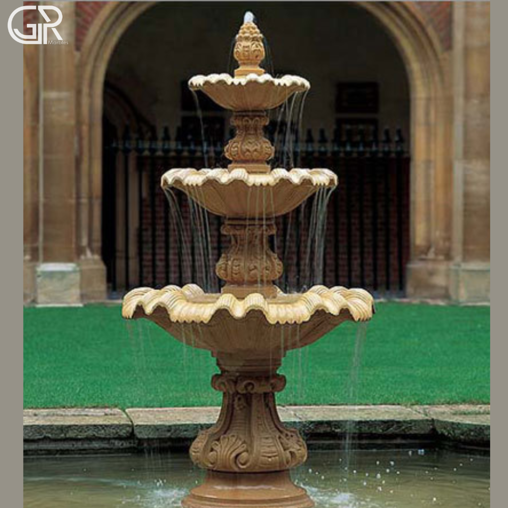 designing sandstone outdoor fountain