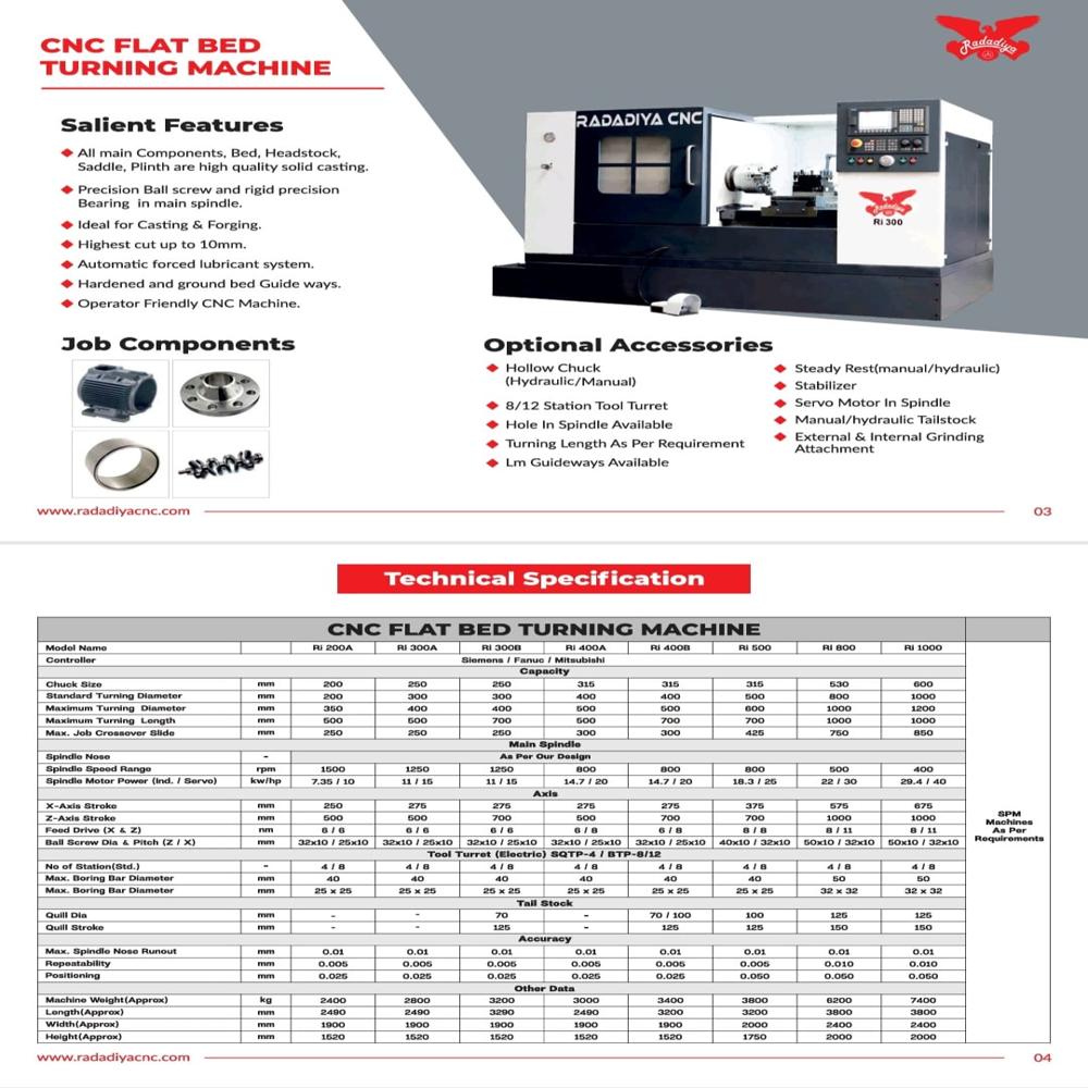 CNC Flat Bed / Lathe Turning Machine