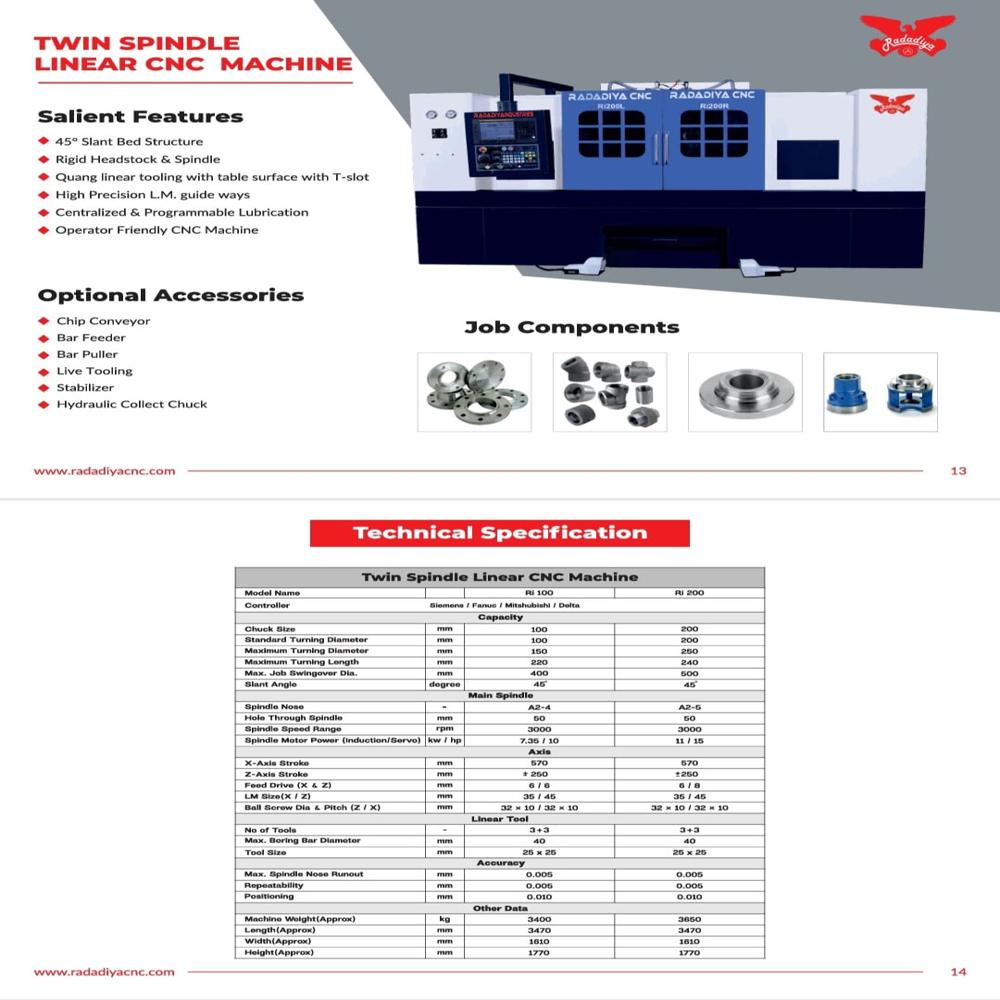 CNC Flat Bed / Lathe Turning Machine