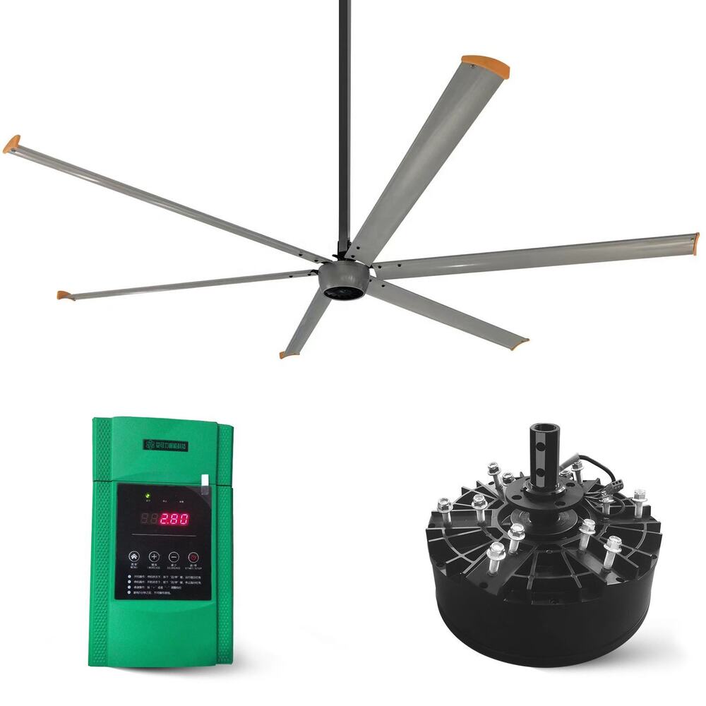 AMCLING Hvls Fan 16ft 5m 7.3m 750w High Volume Low Speed Commercial Jumbo Ceiling Hvls Fan Inverter