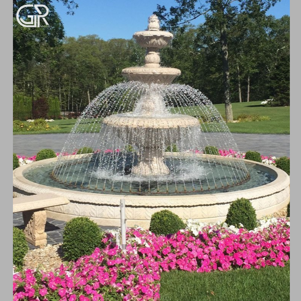 beautiful sandstone water fountain