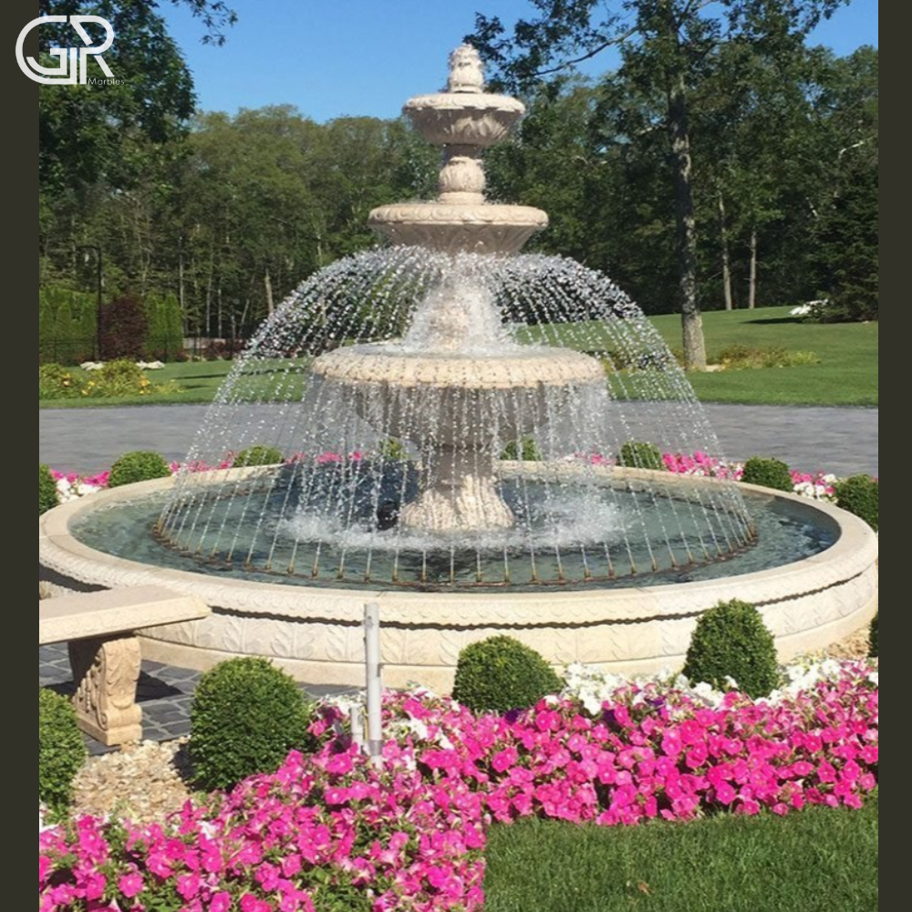 beautiful sandstone water fountain