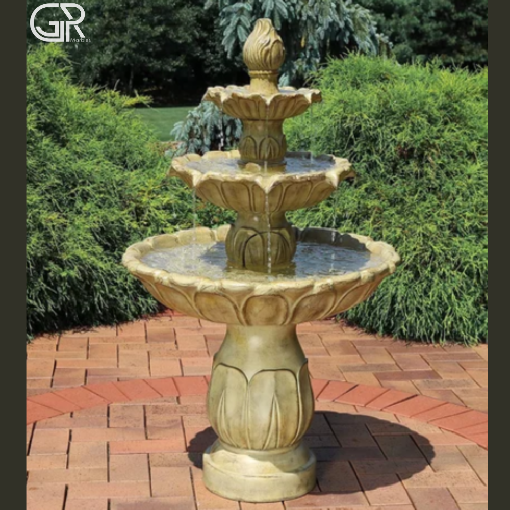 Sandstone carved water fountain