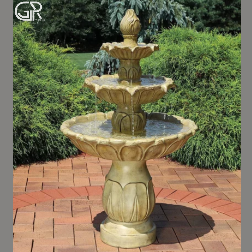 Sandstone carved water fountain