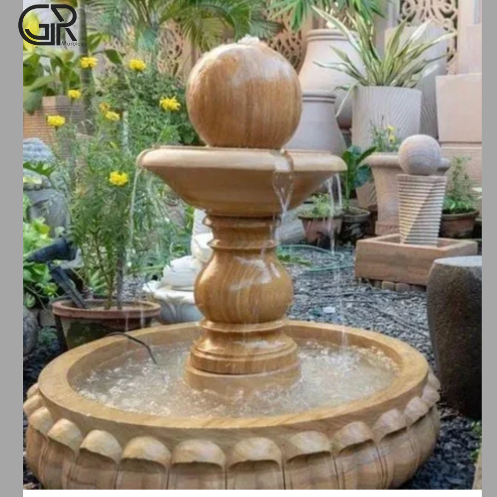 Weather-resistant Decorative Brown Sandstone Water Fountain