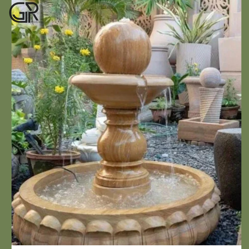 Weather-resistant Decorative Brown Sandstone Water Fountain