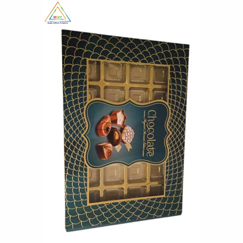 Chocolate Packaging Box With Tray - Cardboard & Food Grade Plastic, 12 Compartments, Brown & Golden, Glossy Lamination, Magnetic Closure