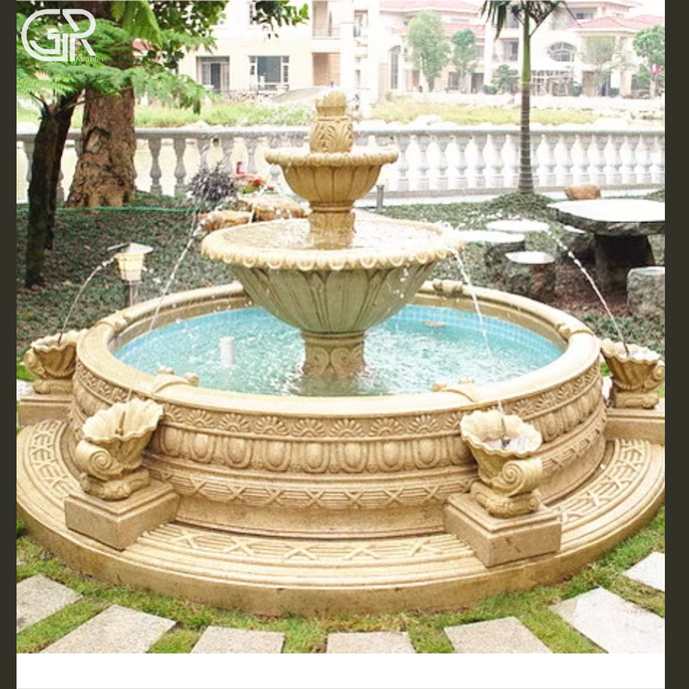 sandstone garden water fountain