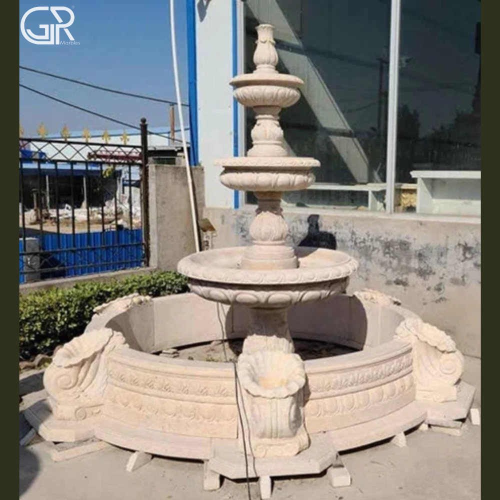 Sandstone Outdoor 3 tier Water Fountains