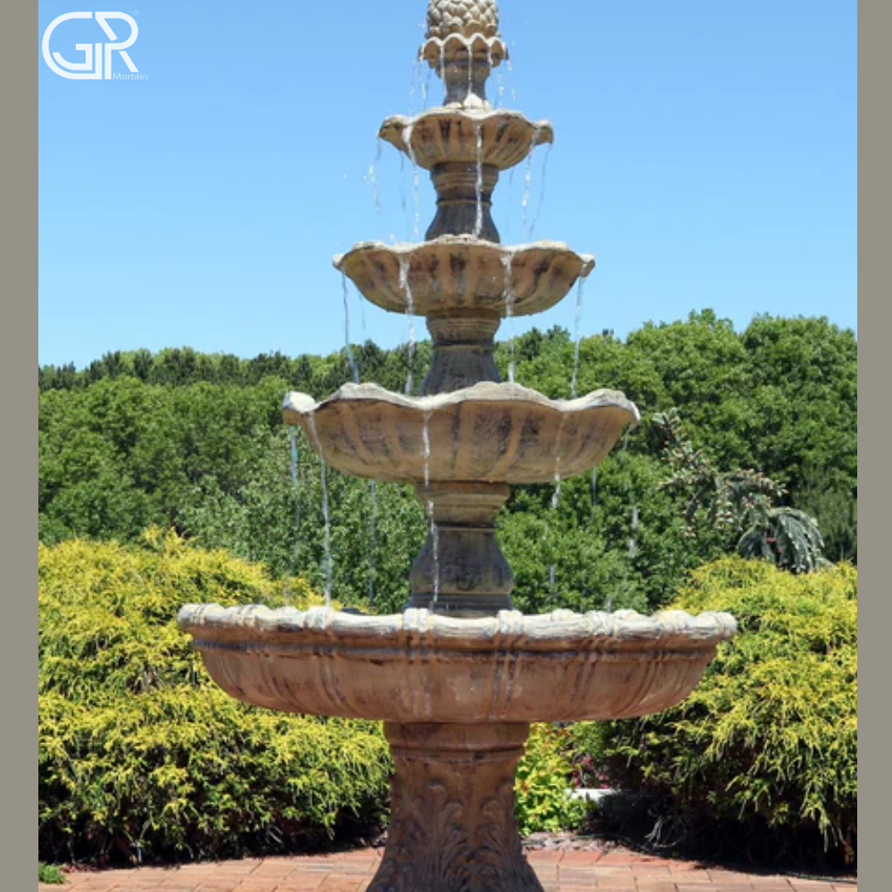 Garden sandstone water fountain