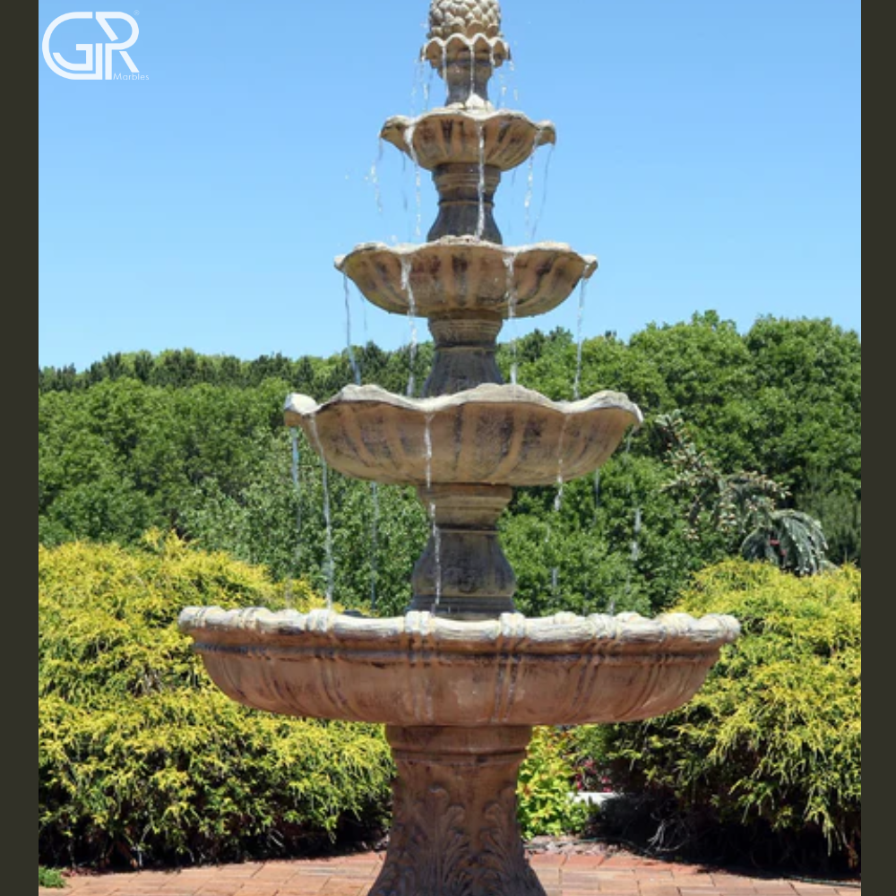 Garden sandstone water fountain