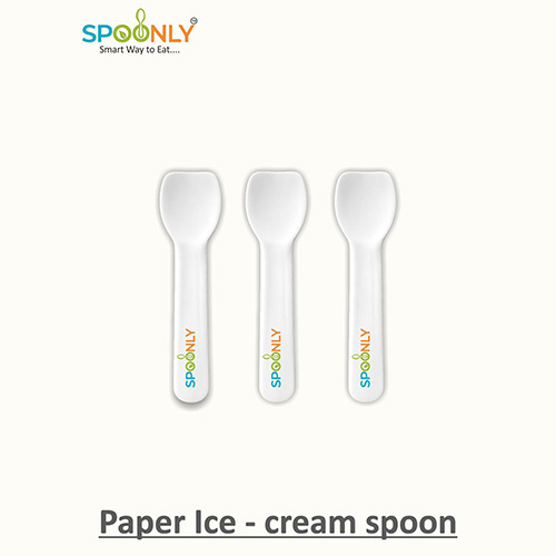 Paper Ice Cream Spoon - Color: White
