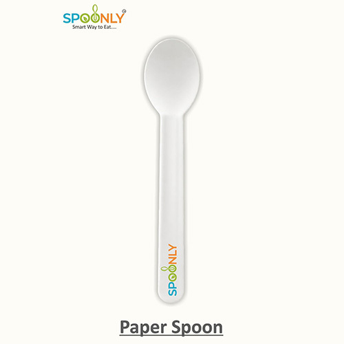Disposable Paper Spoon - Color: White (Can Be Customized)