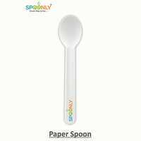 Disposable Paper Spoon - Color: White (can Be Customized)