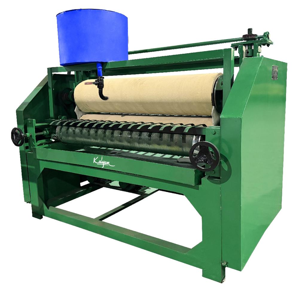 Four Roller Glue Spreader Machine For Overlaying - Mild Steel 2200x1200x1400mm Green, Variable Speed, Manual Micrometer Adjustment, Easy Roller Removal System