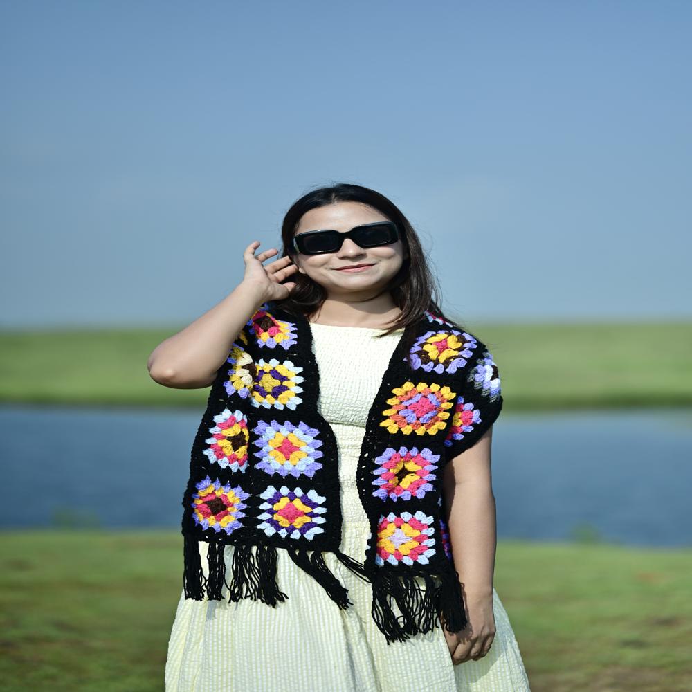 Ladies Russian Black Scarf