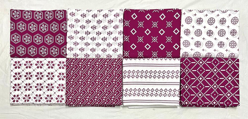 White Beauty Pixel Pattern Fabric