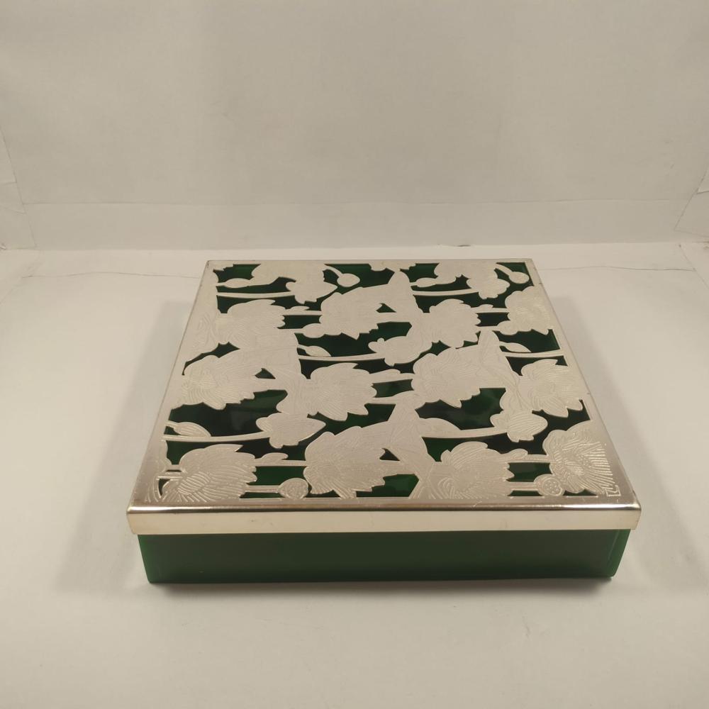 Silver Plated Steel & Rasin Dryfruit Box 