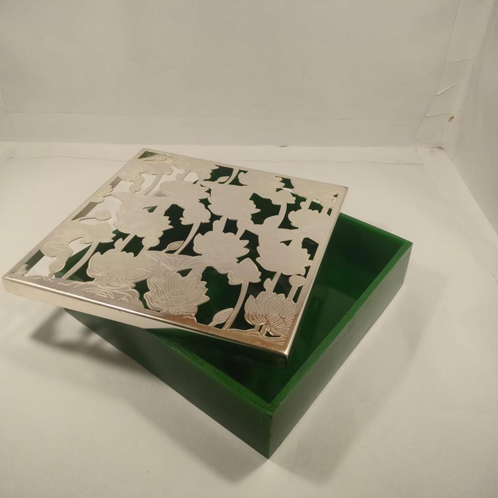 Silver Plated Steel & Rasin Dryfruit Box 