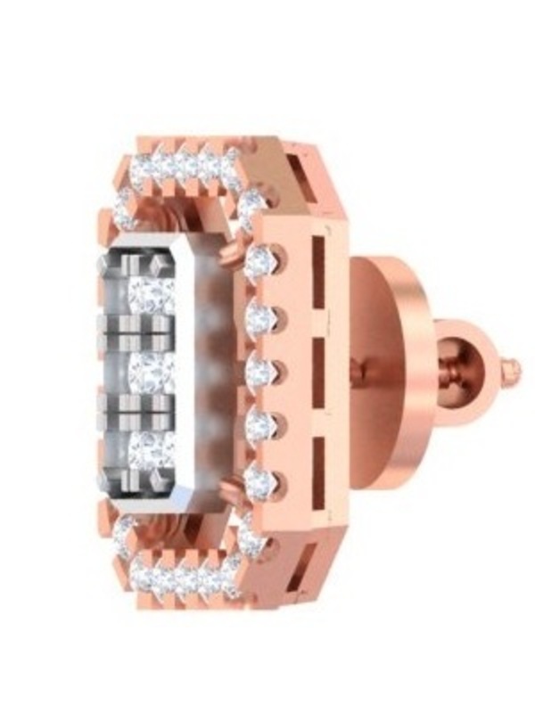 Emerald-Cut Illusion Halo Studs