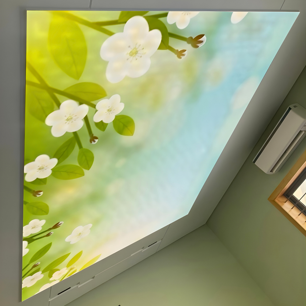 Floral Printed Led Backlit Stretch Ceiling