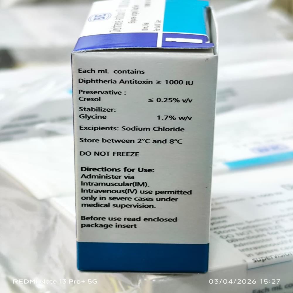 Diphtheria antioxin I.P 1000UI/ml