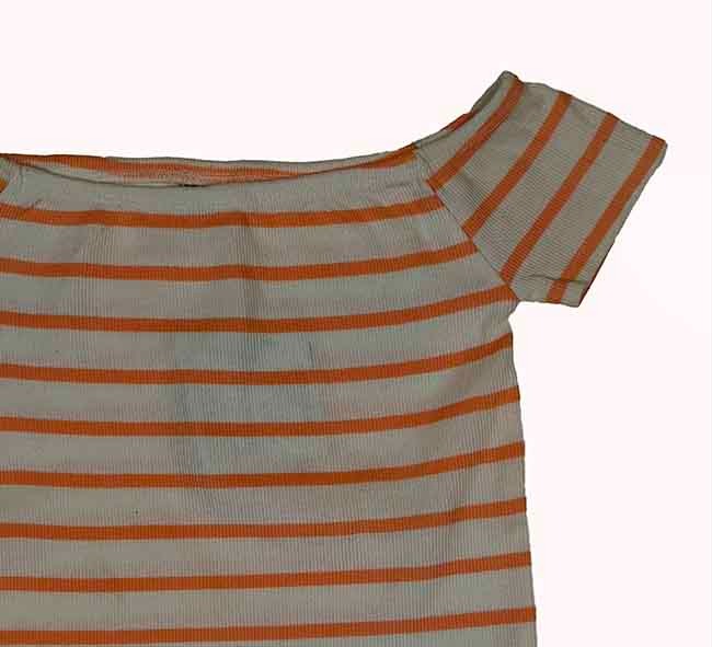 G22181 Girls Striped Boat Neck Top