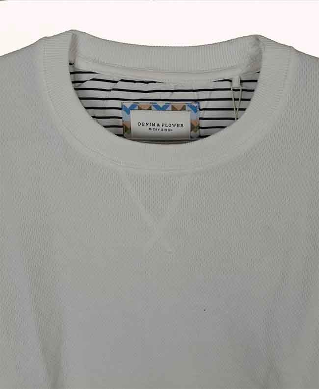 M11587 Denim & Flower Mens Textured Long Sleeve T-Shirt