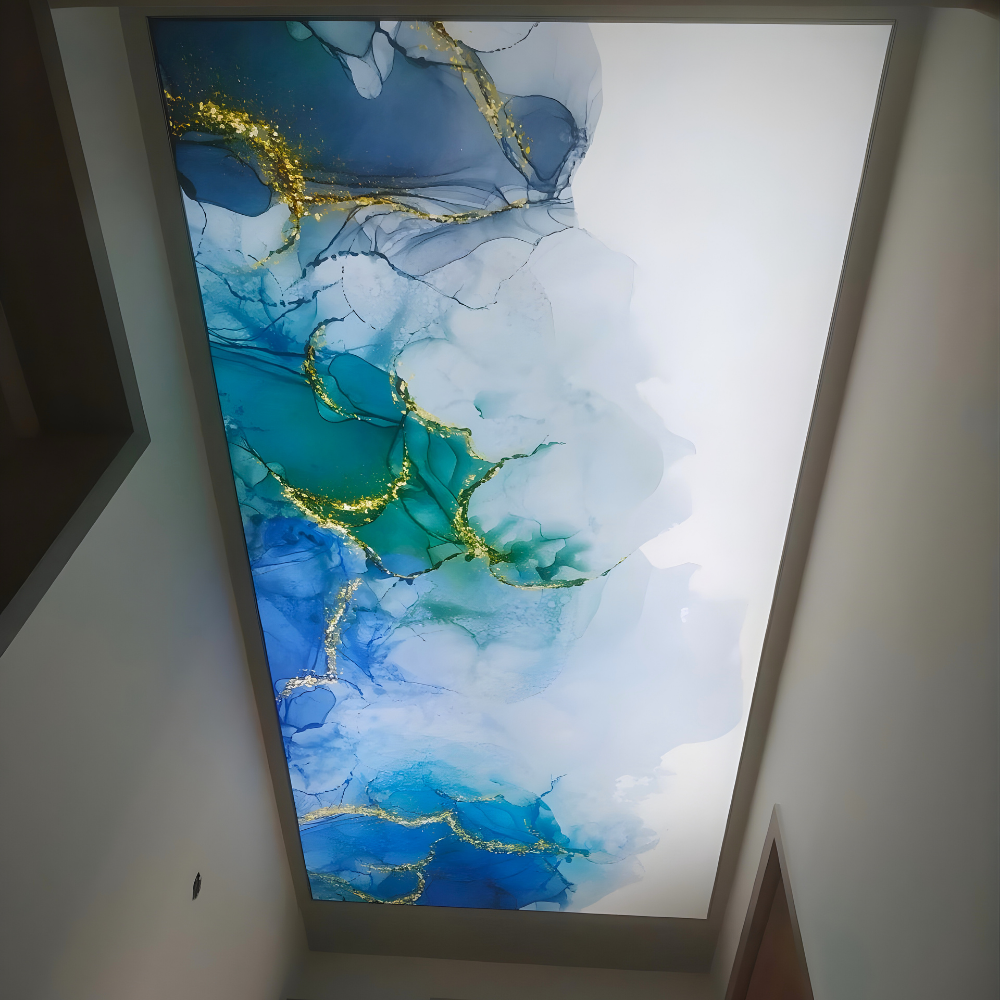 Abstract Printed Led Backlit Stretch Ceiling