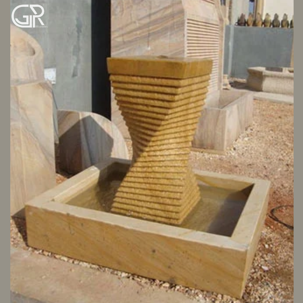 Outdoor Decorative Beautiful Sandstone Water Fountain