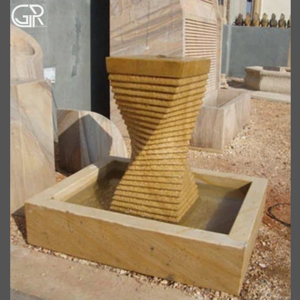Outdoor Decorative Beautiful Sandstone Water Fountain