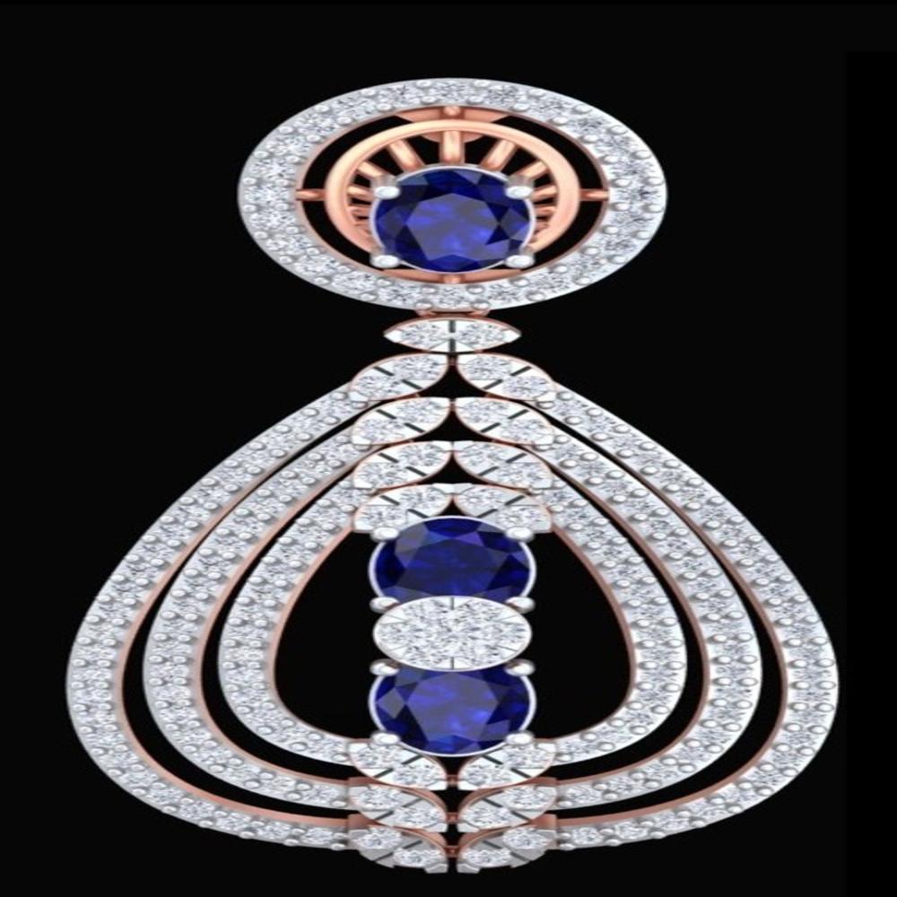Sapphire & Diamond Statement Drops - Diamond Carat Weight: 18 Carat