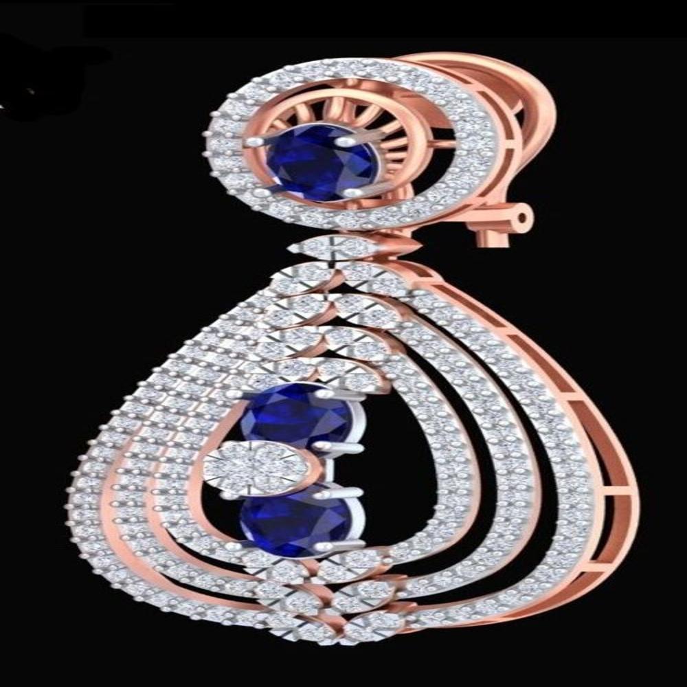 Sapphire & Diamond Statement Drops - Diamond Carat Weight: 18 Carat