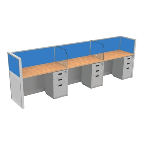 Office Linear Workstation - Color: White